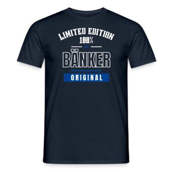 Limited Edition 100% - Banker - Original - Men's T-Shirt - navy - Front - AI Model Male 178 light (178cm)