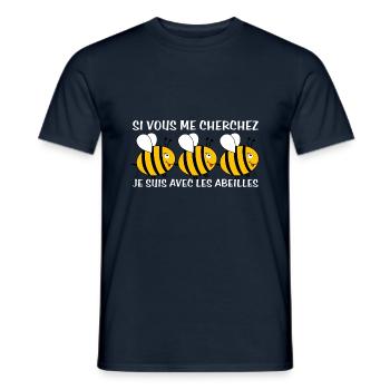Cadeau agriculteur éleveur de abeilles - T-shirt homme - marine - Devant - AI Model Male 178 light (178cm)