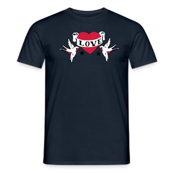 love tattoo - Männer T-Shirt - Navy - Vorne - AI Model Male 178 light (178cm)