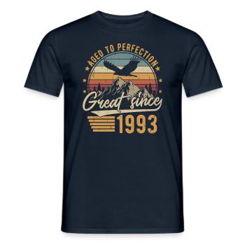 1993 Naissance vintage Anniversaire Rétro - T-shirt homme - marine - Devant - AI Model Male 178 light (178cm)