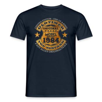 40th Birthday Vintage January Vintage 1984 - Men's T-Shirt - navy - Front - AI Model Male 178 light (178cm)