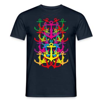 01 Muster Anker Pop Art - Männer T-Shirt - Navy - Vorne - AI Model Male 178 light (178cm)