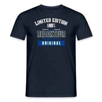 Limited Edition 100% - Redakteur - Original - Männer T-Shirt - Navy - Vorne - AI Model Male 178 light (178cm)