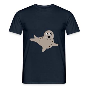 Seehund Seehunde Robbe Robben Tiere - Männer T-Shirt - Navy - Vorne - AI Model Male 178 light (178cm)