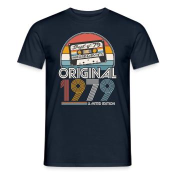 1979 Vintage Anniversaire Rétro Cadeau - T-shirt homme - marine - Devant - AI Model Male 178 light (178cm)