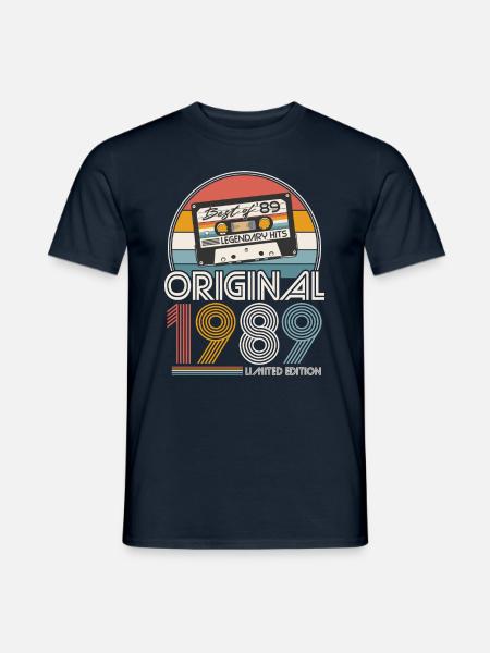 1989 Vintage Jahrgang Geburtstag Retro Geschenk - Männer T-Shirt - Navy