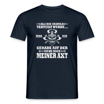 Wikinger Odin Thor Als die Geduld verteilt wurde - Männer T-Shirt - Navy - Vorne - AI Model Male 178 light (178cm)