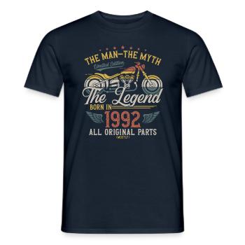 1992 Vintage Man Myth Legend Moto - T-shirt homme - marine - Devant - AI Model Male 178 light (178cm)