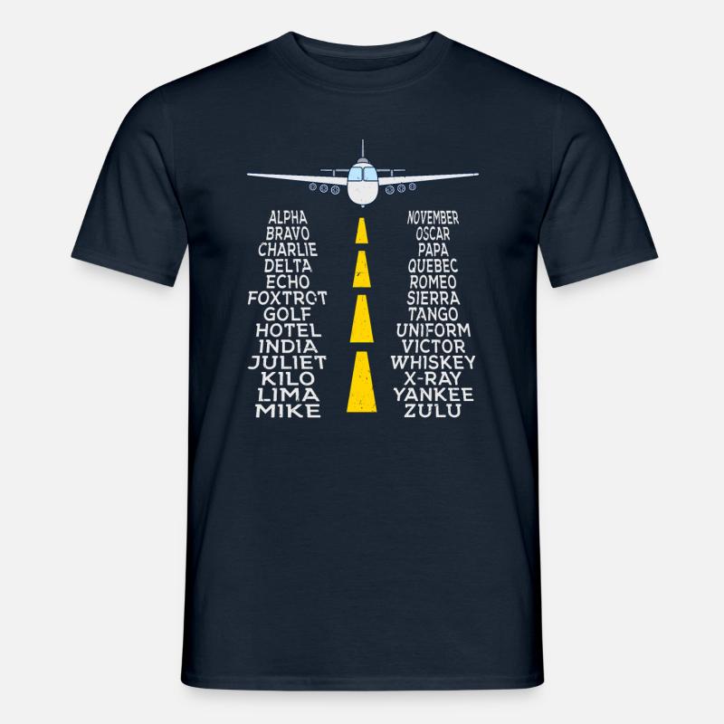 Pilot & Flugzeug phonetisches Alphabet Geschenk - Männer T-Shirt - Navy