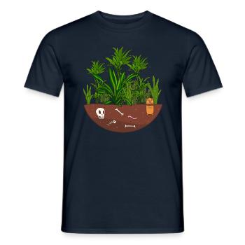 Garden Jungle Plants - Men's T-Shirt - navy - Front - AI Model Male 178 light (178cm)