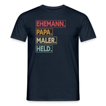 Ehemann Papa Maler Held - Männer T-Shirt - Navy - Vorne - AI Model Male 178 light (178cm)