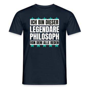 Ich bin dieser legendäre Philosoph - Männer T-Shirt - Navy - Vorne - AI Model Male 178 light (178cm)