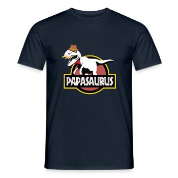 Papasaurus papa dinosaurs - Men's T-Shirt - navy - Front - AI Model Male 178 light (178cm)