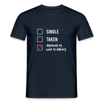 Célibataire ou pardonné? - T-shirt homme - marine - Devant - AI Model Male 178 light (178cm)