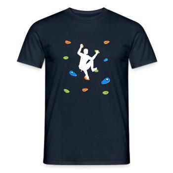 Climbing the wall - Men's T-Shirt - navy - Front - AI Model Male 178 light (178cm)