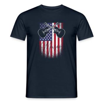 USA country music - Men's T-Shirt - navy - Front - AI Model Male 178 light (178cm)
