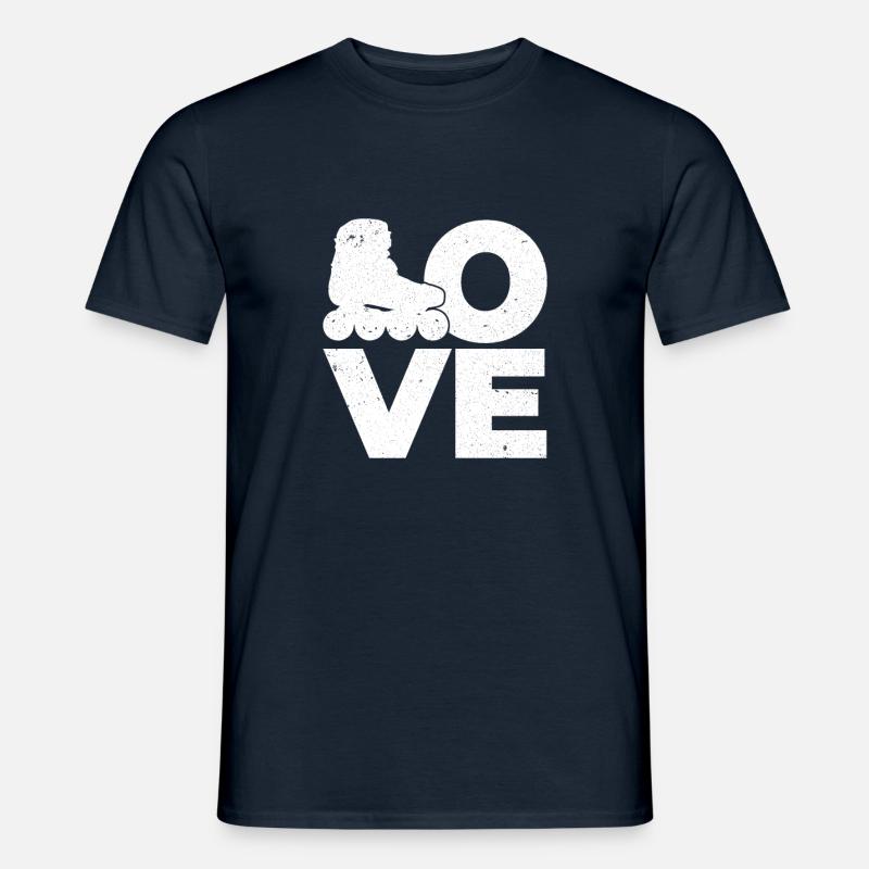 Miłość na rolkach - T-shirt męski - granatowy