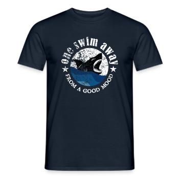 One Swim Away From A Good Mood | Vintage Hai - Männer T-Shirt - Navy - Vorne - AI Model Male 178 light (178cm)