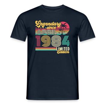 April 1984 Legendary Vintage Birthday Gift - Men's T-Shirt - navy - Front - AI Model Male 178 light (178cm)