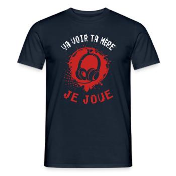 Cadeaux papa fête des pères gamer jeux-vidéos - T-shirt homme - marine - Devant - AI Model Male 178 light (178cm)
