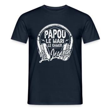 Cadeaux papa fête des pères gamer jeux-vidéos mari - T-shirt homme - marine - Devant - AI Model Male 178 light (178cm)