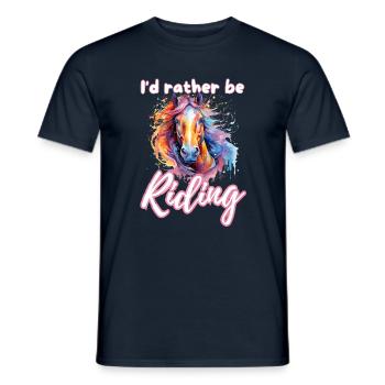 Je préfère monter à cheval fille splash art - T-shirt homme - marine - Devant - AI Model Male 178 light (178cm)