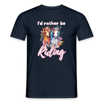 Je préfère monter à cheval fille splash art - T-shirt homme - marine - Devant - AI Model Male 178 light (178cm)