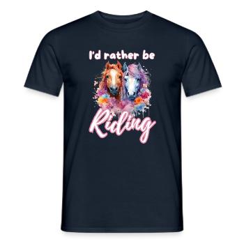 Je préfère monter à cheval fille splash art - T-shirt homme - marine - Devant - AI Model Male 178 light (178cm)