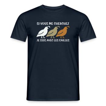Humour cailles Noel agriculteur élevage animal - T-shirt homme - marine - Devant - AI Model Male 178 light (178cm)