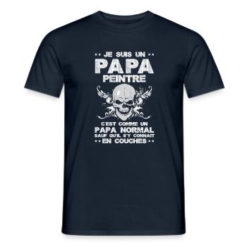 Annonce Grossesse Papa Peintre Bâtiment Humour - T-shirt homme - marine - Devant - AI Model Male 178 light (178cm)