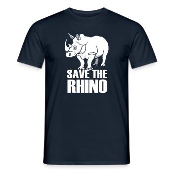 Save the Rhino Gift Rhino Animal Welfare - Men's T-Shirt - navy - Front - AI Model Male 178 light (178cm)
