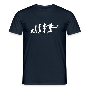 Fußballspieler Fußball Evolution Geschenk - Männer T-Shirt - Navy - Vorne - AI Model Male 178 light (178cm)