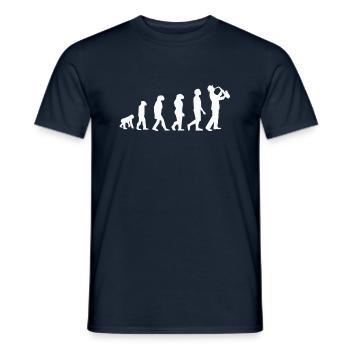 Evolution Saxophone Saxofon Jazzmusik Geschenk - Männer T-Shirt - Navy - Vorne - AI Model Male 178 light (178cm)