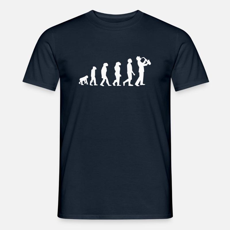 Evolution Saxophone Saxofon Jazzmusik Geschenk - Männer T-Shirt - Navy
