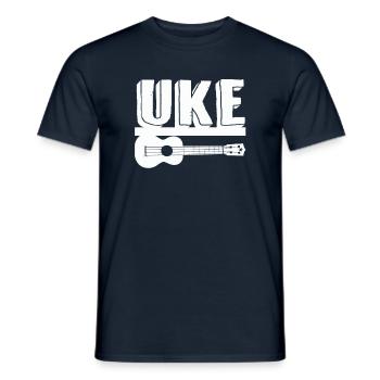 Funny Ukulele Gitarre Noten Musiker Geschenk - Männer T-Shirt - Navy - Vorne - AI Model Male 178 light (178cm)