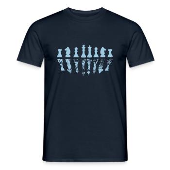 Schachbrett Schachfigur Schach geschenk Chess Gift - Männer T-Shirt - Navy - Vorne - AI Model Male 178 light (178cm)