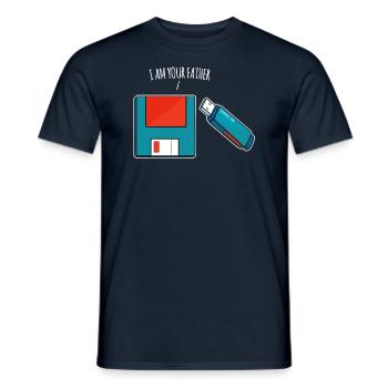 Je suis ton père, une clé USB, un vieil ordinateur - T-shirt homme - marine - Devant - AI Model Male 178 light (178cm)