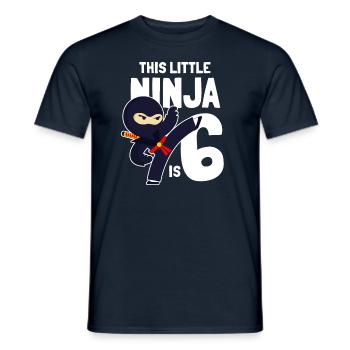 This Little Ninja Is 6 Birthday Birthday Six - Men's T-Shirt - navy - Front - AI Model Male 178 light (178cm)
