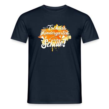 Tschüss Kindergarten hallo Grundschule Schulanfang - Männer T-Shirt - Navy - Vorne - AI Model Male 178 light (178cm)