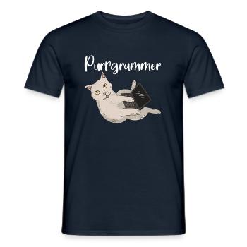 Purrgrammer | Chat, Cat, Programmeur, Informatique - T-shirt homme - marine - Devant - AI Model Male 178 light (178cm)