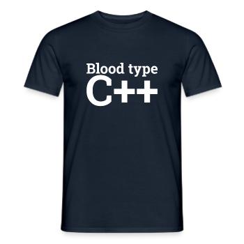 Blood type C++ | Programmeur, programmeur - T-shirt homme - marine - Devant - AI Model Male 178 light (178cm)