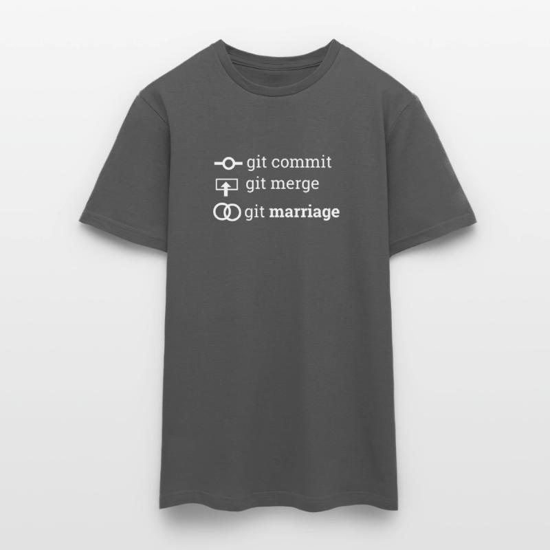 "git commit git merge git marriage" | Programmer Männer T-Shirt