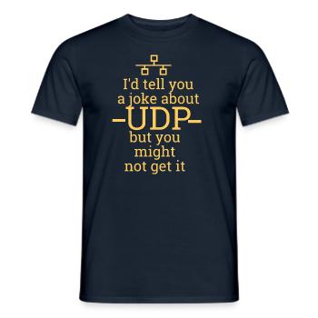 UDP blague | Réseau, administrateur, administrateur 100153 - T-shirt homme - marine - Devant - AI Model Male 178 light (178cm)