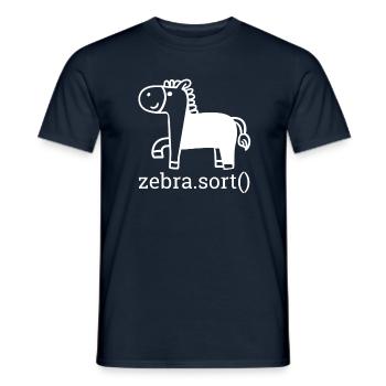 "Zebra Sort" | Programmer - Men's T-Shirt - navy - Front - AI Model Male 178 light (178cm)
