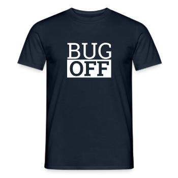 "Bug Off" | Programmer - Men's T-Shirt - navy - Front - AI Model Male 178 light (178cm)