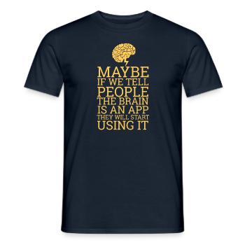 "Brain App" | Computer, Informatik, Programming - Männer T-Shirt - Navy - Vorne - AI Model Male 178 light (178cm)