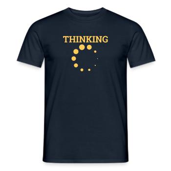 « Thinking » | Informatique, Informatique, Geek - T-shirt homme - marine - Devant - AI Model Male 178 light (178cm)