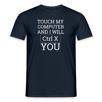"Touch my Computer" | Computer Science, Computer - Men's T-Shirt - navy - Front - AI Model Male 178 light (178cm)
