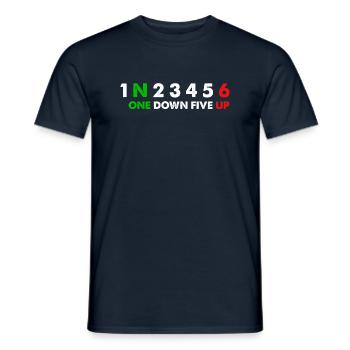 Motorbike 6 gears speed adrenaline fun - Men's T-Shirt - navy - Front - AI Model Male 178 light (178cm)