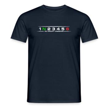 Motorbike 6 gears speed adrenaline fun - Men's T-Shirt - navy - Front - AI Model Male 178 light (178cm)